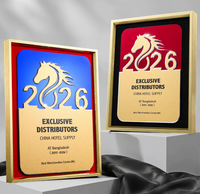 Plaque en bois personnalisée pour sublimation avec cadre en aluminium vierge, impression UV, trophée durable
