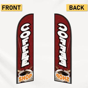 ธงขนนกคุณภาพสูงขนาด 2.5*11.5 ฟุต สำหรับร้านกาแฟ ธงชายหาดสำหรับงานปาร์ตี้ริมชายหาดและการโฆษณาส่งเสริมการขาย - Product Image 4