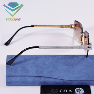 UV400 Solid 925 Silver Material 100% Pass Diamond test Moissanite Sun <b>Glass</b> for Rapper Jewelry - Product Image 6
