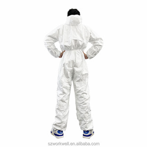 Overol Desechable Blanco WORKWELL En1073 Tyvek 400, Traje de Protección Química Tipo 5/6, Overol de Construcción Microporoso de 50 g/m² - Product Image 4
