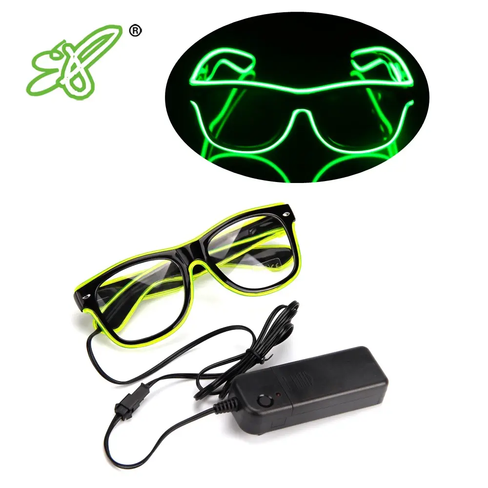 Горячая Распродажа, светящиеся неоновые очки EL Wire, светящиеся мигающие светодиодные очки для вечеринки, EDM, Хэллоуина