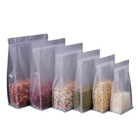 Sachet alimentaire noix personnalisé stock en gros emballage transparent givré sacs de stockage de bonbons alimentaires à fermeture éclair en plastique sac à fond plat
