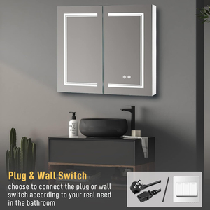 <span class=keywords><strong>Armoire</strong></span> à miroir intelligente rectangulaire murale en aluminium <span class=keywords><strong>avec</strong></span> <span class=keywords><strong>lumière</strong></span> LED <span class=keywords><strong>et</strong></span> design moderne anti-buée pour salle <span class=keywords><strong>de</strong></span> bain - Product Image 3