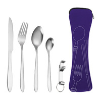 5 pièces/ensemble sacs de plongée petit cadeau cuisine couverts en acier inoxydable vaisselle salade fourchette vaisselle occidentale trois pièces sculpté