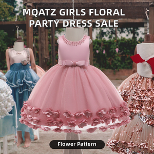 Robe de soirée formelle d'été pour filles MQATZ, col rond, motif floral, sans manches, en tulle et satin, écologique, soldes, mariage - Product Image 2