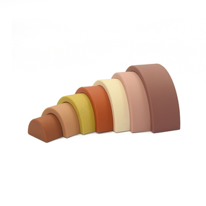 <span class=keywords><strong>Jeux</strong></span> éducatifs populaires en Silicone arc-en-ciel blocs d'empilage enfants Montessori bébé jouets d'apprentissage Montessori - Product Image 5
