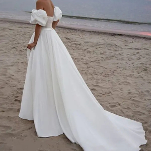 princess polly baby blue dress Short Sleeve Lace Appliques Beach Wedding Dress – Heirloom Hourglass main image 0