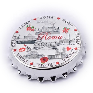 Souvenir personalizzato con magnete da frigo in metallo 3d a forma rotonda Roma per i paesi - Product Image 2