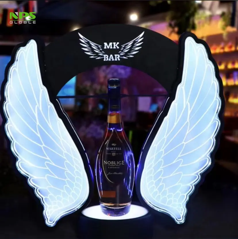 new arrival angel wings colorful VIP champagne led club signs for bottle service led bottle glorifier presenter