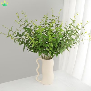 Künstliche grüne Eukalyptus-Zweige, hohe Stiele, Vasenfüller, Buschblätter, Seiden-Grünpflanzen, Blumendekoration für Zuhause, Hochzeit, Tischdeko - Product Image 2