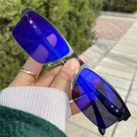 Lunettes Anti-Lumière Bleue Photochromiques Homme en Alliage TR90, Petit Rectangle Semi-Cerclées