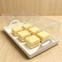 Boîte d'emballage rectangulaire pour gâteau, dessert, pain, 12*6,3*4 pouces, avec couvercle transparent