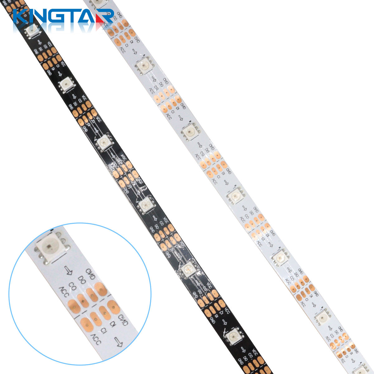 5V Smart RGB LED Strip SK9822 SMD5050 144 LEDs/m IP67 CE RoHS Certified Copper Flex Lights for Festive Decorative Lighting