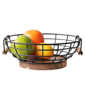 Cesta de Frutas de Alambre de Hierro Negro, Moderna, Metálica, para Encimera de Cocina, Mesa de Comedor, Decoración del Hogar y Restaurante - Product Image 1