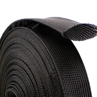 Protector de Cables Eléctricos de PET Duradero, Funda Trenzada con Resistencia al Fuego VW-1, Color Negro, de -50 °C a +150 °C, para la Gestión de Cables
