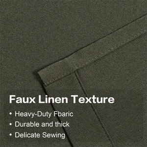 ผ้าม่านเนื้อลินินเทียมสำหรับห้องนอนม่านกันสนิมกันความร้อนสำหรับห้องนั่งเล่น - Product Image 3