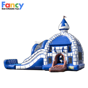 Château gonflable de mariage le plus vendu, bleu/bonhomme de neige, gonflable 6mx4m, PVC 0,55mm, certifié CE, garantie 3 ans - Product Image 5