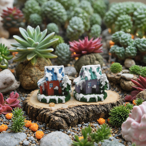 Zakka CASA DE Navidad Micro paisaje adornos de resina casa pequeña maceta de flores suculentas accesorios modelo para amor inspirado en el <span class=keywords><strong>mar</strong></span> - Product Image 4