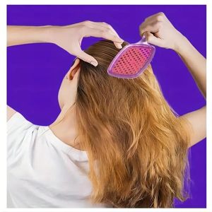 Professional Portable Plastic Hair <b>Brush</b> with Shiny Sequins for Detangling and <b>Scalp</b> Care Home Use for Women - Product Image 2