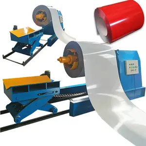 Uncoiler Feeder Coiler Decoiler เครื่องอัตโนมัติเต็มรูปแบบ C U เครื่องไฮดรอลิแผ่นโลหะเครื่อง Uncoiler