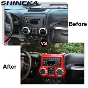 Garniture du tableau de bord pour Jeep <span class=keywords><strong>Wrangler</strong></span> JK 2011 — 2017, accessoires extérieurs décoratifs Auto, garniture pour tableau de bord Central - Product Image 3