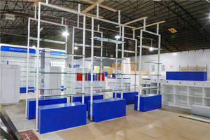 ร้านสุขภาพผนังยืนชั้นวางแก้วสำหรับร้านขายยาแสดงเฟอร์นิเจอร์ - Product Image 6