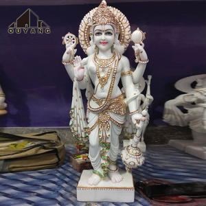 QUYANG - Escultura de Mármol Personalizada de Dios Hindú de la <span class=keywords><strong>India</strong></span>, Tamaño Real, para Templo al Aire Libre, Estatua del Dios Krishna - Product Image 4