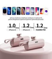 Batterie externe mini haute capacité personnalisable 5000 mAh, charge rapide, ultra-mince, câble intégré, double interface, Li-Polymère pour téléphone