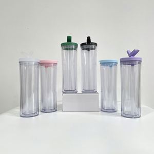 Gobelets réutilisables en plastique à double paroi, forme incurvée, pour boissons froides, vierges, effet boule à neige, phosphorescents - Product Image 5