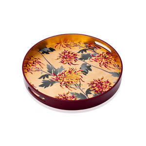 Bandeja de Servir de Madera Lacada Decorativa Hecha a Mano con Diseño Moderno y Elegante, Ecológica, para Utensilios de Cocina - Product Image 1