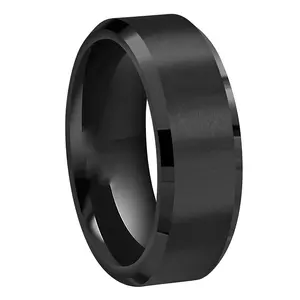 Custom 4mm 6mm 8mm Name Ring Personalised Jewelry Black Ceramic Wedding Band Ring Men Women Couple