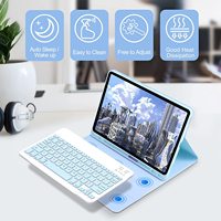 Casing Tablet Samsung, untuk Samsung Galaxy Tab S10FE PLUS S9 FE S8 PLUS S7FE magnetik dengan Slot casing Keyboard nirkabel