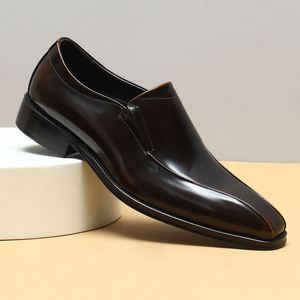 Zapatos de Hombre Formales de Negocios, de Alta Gama, de Cuero Genuino, con Punta Cuadrada, Prácticos, de Última Moda, Estilo Italiano - Product Image 3