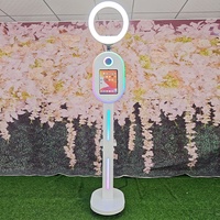 Machine photo professionnelle 2-en-1 pour iPad et appareil photo reflex numérique avec étagère d'impression pour événements