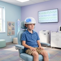 Casque de thérapie par ondes pulsées infrarouges proches (PBM) pour l'autisme, équipement pour soulager la surcharge sensorielle, l'hyperactivité et les crampes d'agression, utilisation à domicile