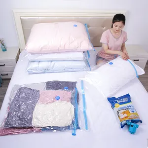 寝具、掛け布団、枕、タオル、毛布、衣類スペースセーバーバッグ用ハンドポンプ付き真空収納バッグ