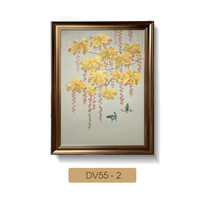 ภาพวาดติดผนังลายนูนทองคำเปลว ลดราคาพิเศษ ตกแต่งผนังลายดอกไม้ ผลิตในเวียดนาม รับผลิตแบบ OEM ODM รุ่น DV55-2 ขนาด 40x60 ซม. - Product Image 3