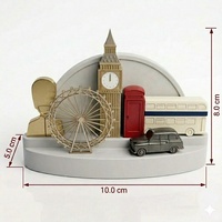 Aimant de réfrigérateur en résine 3D, sculpture artistique peinte à la main, souvenir de la Tour et du Big Ben de Londres, décoration personnalisée pour la maison, tourisme urbain