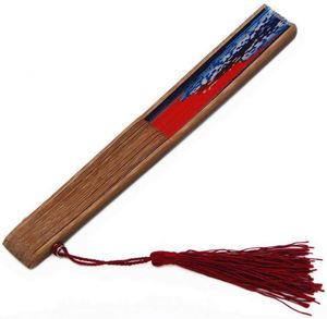 Éventail japonais de luxe en bambou, motif Grande Vague de Kanagawa, 33 cm, style DIY, idéal pour souvenirs, livré en boîte - Product Image 5