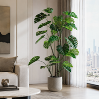 Feuilles de Monstera artificielles en plastique effet naturel de qualité supérieure YM pour mur végétal, bonsaï, décoration extérieure pour mariages, grandes dimensions