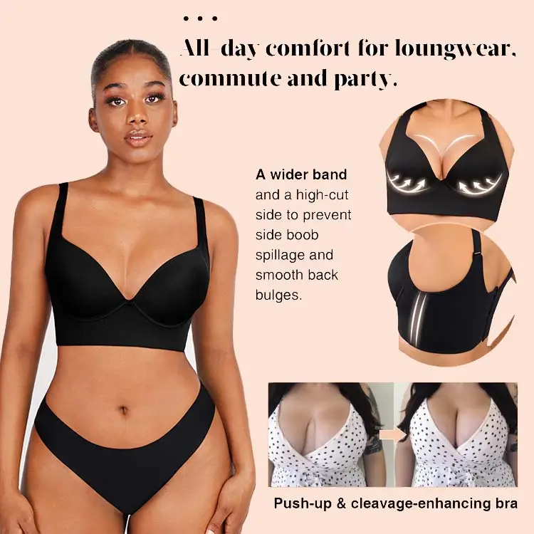 Hexin Plus Size Push Up Hide Back Side Fat Sculpting Uplift Bra Seamless Women Body Shaping Bra Body Shapewear con sujetador