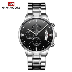 <span class=keywords><strong>น</strong></span>าฬิกาข้อมือผู้ชาย Hannah Martin Vava Voom 214 แฟชั่นลำลองสไตล์ธุรกิจ สายสแต<span class=keywords><strong>น</strong></span>เลส สไตล์คลาสสิก ควอตซ์ สำหรับผู้ชาย - Product Image 4