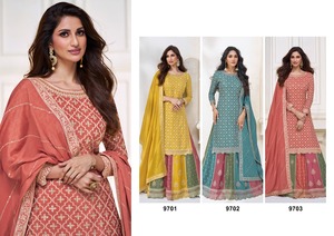 Salwar Kameez de style chinon lourd avec broderie et séquence élégantes Tenue de style pakistanais parfaite pour les occasions festives - Product Image 6