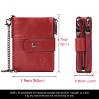 Dompet Kulit Asli Unisex Klasik Berkualitas Tinggi Grosir Kustom, Dompet Koin, Tas Kartu Kredit Anti RFID, Kasual Sederhana