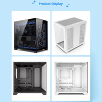 Boîtier d'ordinateur Gamer-X Custom White Micro ATX Full Tower en acier avec éclairage RGB, fenêtre latérale et ports frontaux en stock