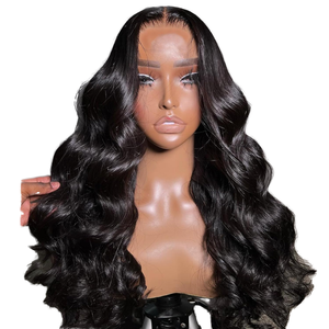 <span class=keywords><strong>Cheveux</strong></span> humains bruts brésiliens de <span class=keywords><strong>20</strong></span> pouces pour perruque frontale en dentelle petits noeuds vague de corps sans colle naturel noir long transparent prêt à l'expédition - Product Image 1