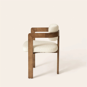 Muebles de Comedor Modernos Más Recientes, Madera de Fresno, Tela Teddy, Diseño Simple, Sillas de Comedor para el Hogar, Restaurante, Hotel - Product Image 3