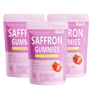 OEM Private Label Safran-Extrakt-Gummis Kindliche Stimmungsaufhellung Nahrungsergänzungsmittel Rein 60 Portionen Gesundheitspflege-Supplement Safran-Herz-Gummis - Product Image 3