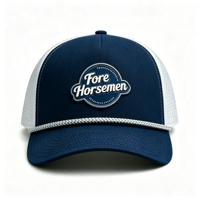 Casquette de baseball 5 panneaux personnalisée avec logo en patch de caoutchouc, imperméable, perforations découpées au laser, séchage rapide, 100% polyester Dobby, style sportif