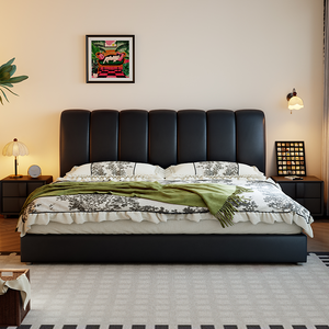 <span class=keywords><strong>Lit</strong></span> de rangement moderne en cuir noir avec vérin hydraulique et tiroirs latéraux - Cadre de <span class=keywords><strong>lit</strong></span> Queen rembourré de luxe - Vente en gros - Product Image 4